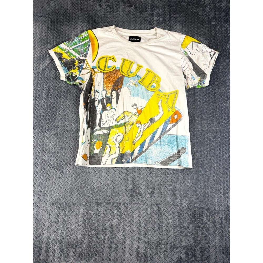 The Bureau Cuba T-Shirt Womens White Casino Scene Graphic Print Knit Cotton